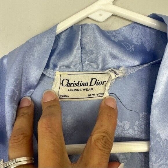 Christian Dior Lingerie Robe Brocade Floral Satin Sash Long Designer  Robe S/M - Picture 9 of 12